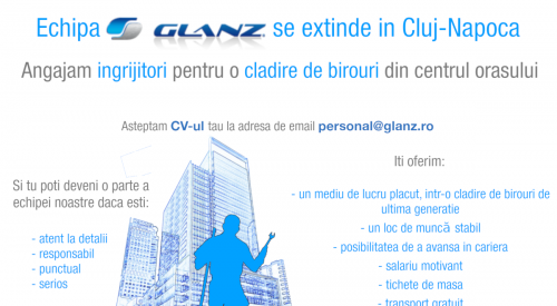 Angajam ingrijitori pentru cladire de birouri in Cluj-Napoca