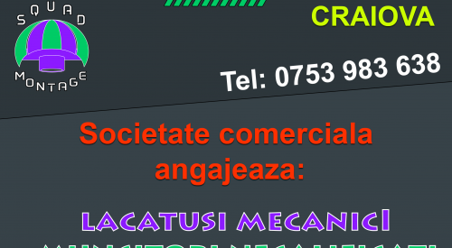 Angajam Lacatusi mecanici si muncitori necalificati