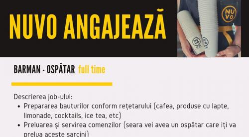 Angajăm barman-ospătar