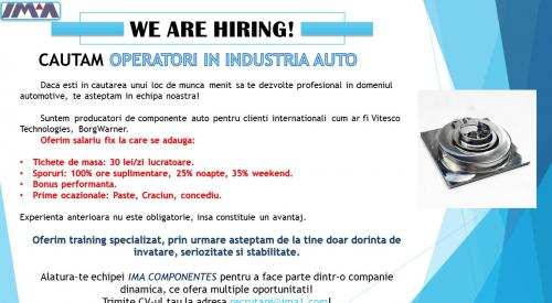 Angajam Operatori in productie